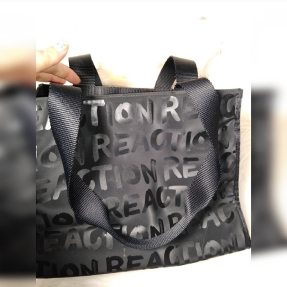 Kenneth Cole Reaction black printed tote bag. - Picture 6 of 7